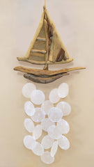 Driftwood Capiz Chime - Sailboa