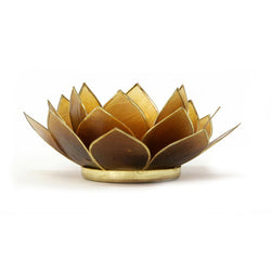 Topaz Gemstone Lotus Tea Light Holder, Topaz