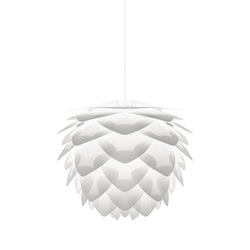 White Cord Silvia White Medium Plug-In Pendant, White Cord