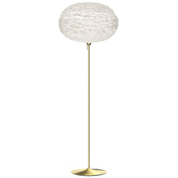 Eos Medium Floor Lamp in White, Brushed Brass Base