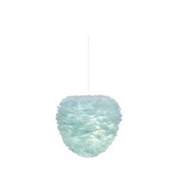 Eos Evia Large Plug-In Pendant in Light Blue, White Cord