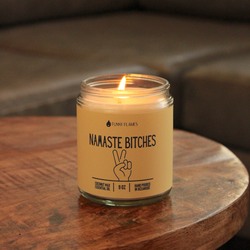 Namaste Bitches Candle (Yellow) -9 oz Funny Flames Candles Namaste Bitches Candle (Yellow) -9 oz Funny Flames Candles