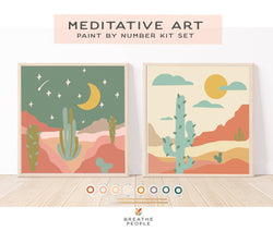Zen Desert Meditative Art Paint by Number Kit + Easel Zen Desert Meditative Art Paint by Number Kit + Easel