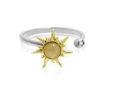 RP 87  Gold sun design w/ shell stone centered spinning ring
