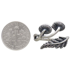 Sterling Silver Mushroom and Fern Bypass Ring Sterling Silver Mushroom and Fern Bypass Ring