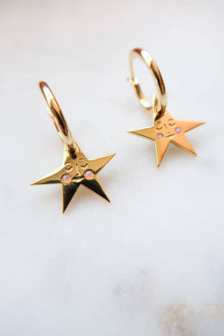 You make me Blush Star Hoop Earrings You make me Blush Star Hoop Earrings