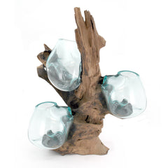 Driftwood Triple Blown Glass (15cm) Vertical