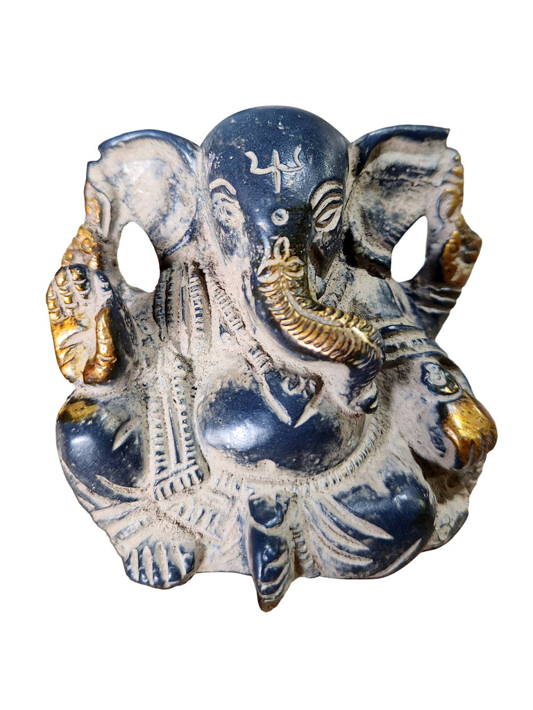 Brass Blessing Ganesha Statue Black Sand Finish : 2.2