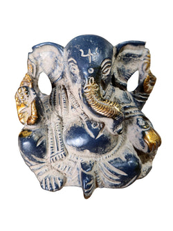 Brass Blessing Ganesha Statue Black Sand Finish : 2.2 Brass Blessing Ganesha Statue Black Sand Finish : 2.2