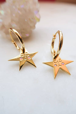You make me Blush Star Hoop Earrings You make me Blush Star Hoop Earrings