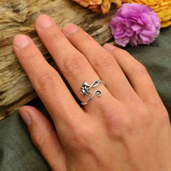 Adjustable Lotus Ring: Sterling Silver Adjustable Lotus Ring: Sterling Silver