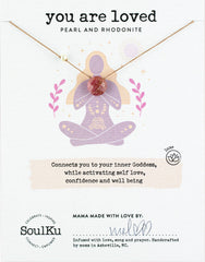 Rhodonite & Pearl Goddess Necklace for You Are Loved