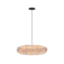 Eos Esther Medium Hardwired Pendant in Light Brown, Black canopy/cord