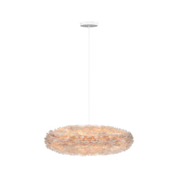 Eos Esther Large Hardwired Pendant in Light Brown, White canopy/cord