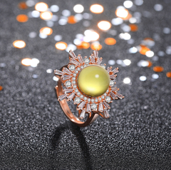 Snowflake Crystal Open Ring