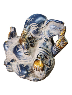 Brass Blessing Ganesha Statue Black Sand Finish : 2.2 Brass Blessing Ganesha Statue Black Sand Finish : 2.2