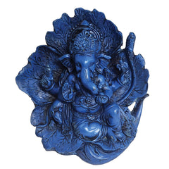 Blue Green Ganesh On A Leaf (Pack Of 2): 4.5