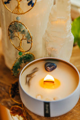 Inspire Wooden Wick Candle 4oz: White Tin