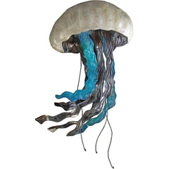 Blue Gem Jellyfish Wall Art - Metal & Capiz