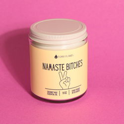 Namaste Bitches Candle (Yellow) -9 oz Funny Flames Candles Namaste Bitches Candle (Yellow) -9 oz Funny Flames Candles