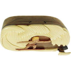 Surfer Dude, Red Interior - Hand Carved Keepsake Gift Box Surfer Dude, Red Interior - Hand Carved Keepsake Gift Box