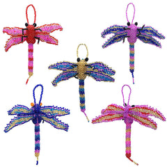 Beaded Dragonfly Figurine Seed Bead Hanging Ornament
