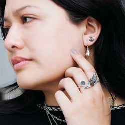 Sterling Silver or Bronze Adjustable Moon and Bat Ring: Bronze Sterling Silver or Bronze Adjustable Moon and Bat Ring: Bronze