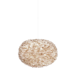 Eos Large Plug-In Pendant in Light Brown, White Cord