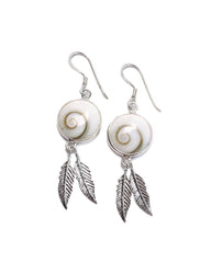 Shiva Shell Earring with Feathers