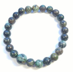 Long Size African Turquoise Beaded Bracelet 8mm