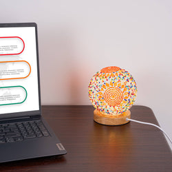 Portable Bohemian Mosaic Night Light: Blue Portable Bohemian Mosaic Night Light: Blue