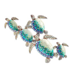 Sea Turtle Wall Decor Group Of Five, w/ Capiz, Outdoor Safe Sea Turtle Wall Decor Group Of Five, w/ Capiz, Outdoor Safe