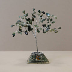 Moss Agate Gemstone Tree with Orgonite Base