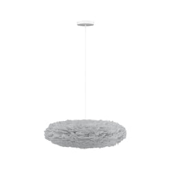 Eos Esther Medium Hardwired Pendant in Grey, White canopy/cord