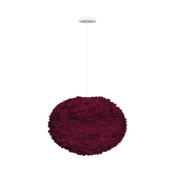 Eos Large Hardwired Pendant in Red, White Cord