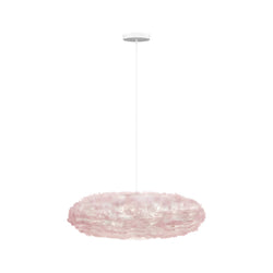 Eos Esther Large Hardwired Pendant in Light Rose, White canopy/cord