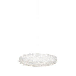 Eos Esther Large Plug-In Pendant in White, White cord