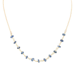 Delicate 4mm Kyanite Gemstone Necklace on Gold Filled Chain Delicate 4mm Kyanite Gemstone Necklace on Gold Filled Chain