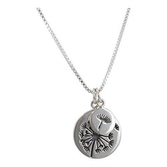 Dandelion Set Necklace in Sterling Silver on an 18