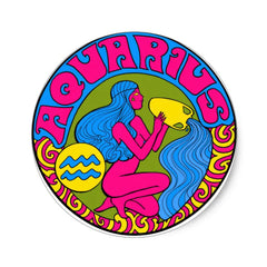 Aquarius Zodiac Sticker, Vinyl, 3