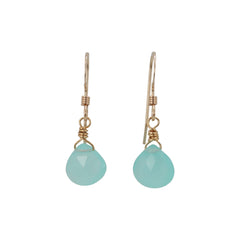 Aqua Chalcedony Dangle Earrings