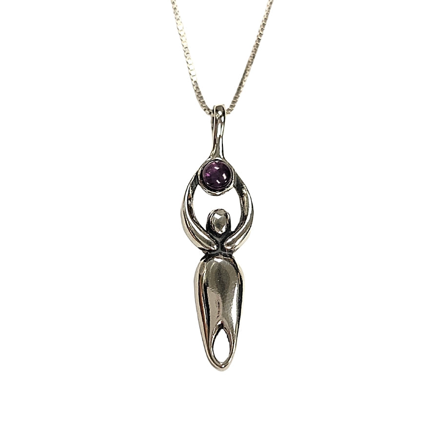 Lunar Goddess with Gemstone Necklace on an 18