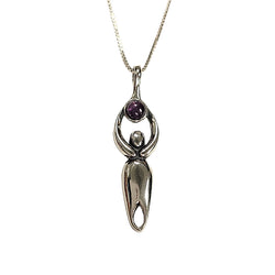 Lunar Goddess with Gemstone Necklace on an 18