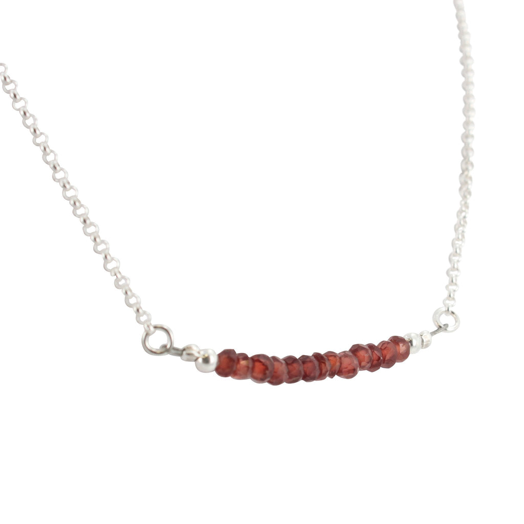 Gemstone Bar Necklace in Chakra Stones