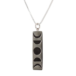 New Moon Phase Necklace with Wood New Moon Phase Necklace with Wood