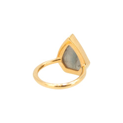 Geometric Labradorite Gemstone Ring in Gold