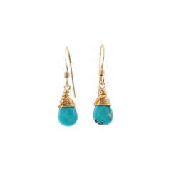 Throat Chakra - Turquoise Gemstone Earrings in Gold