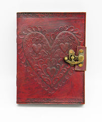 Leather Embossed Celtic Heart Journal with Lock 5 x 7