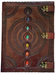 Chakra Stones Leather Embossed Journal Large