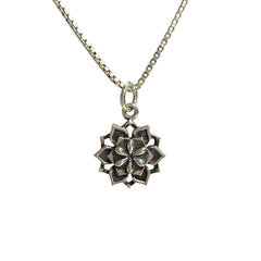 Lotus Mandala Necklace in Sterling Silver